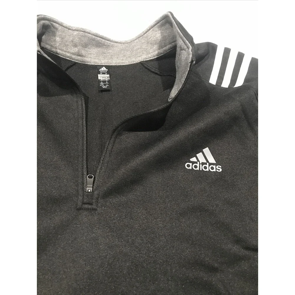 Adidas Golf Men's 1/4 Zip Pullover Fleece Mock Neck Jacket Black Sweatshirt XL